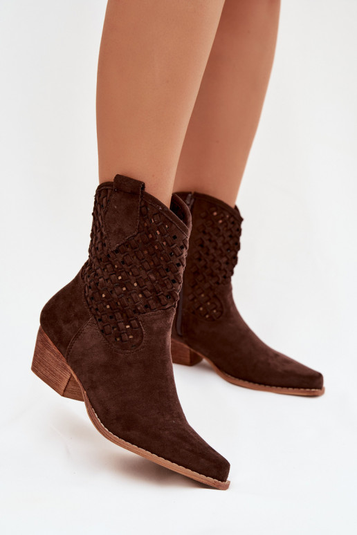 Women's Openwork Heeled Chocolate Ferissa