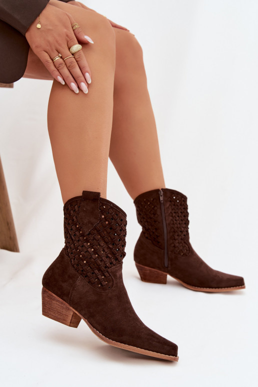 Women's Openwork Heeled Chocolate Ferissa