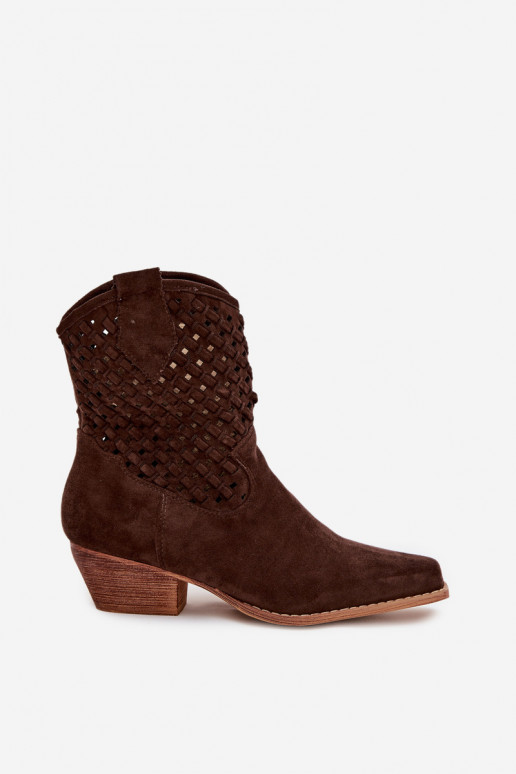 Women's Openwork Heeled Chocolate Ferissa