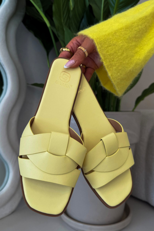 Women's Flat Yellow Strappy Sandals Marissae