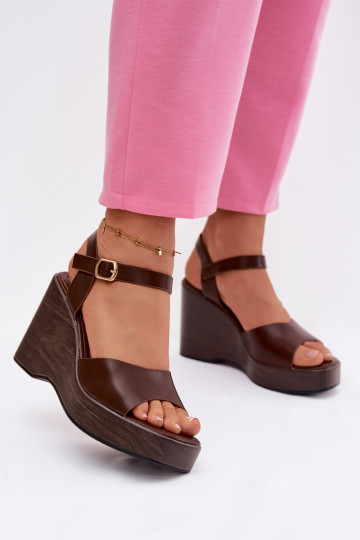 Women's Platform Sandals Eco Leather Chocolate Parilisse 2