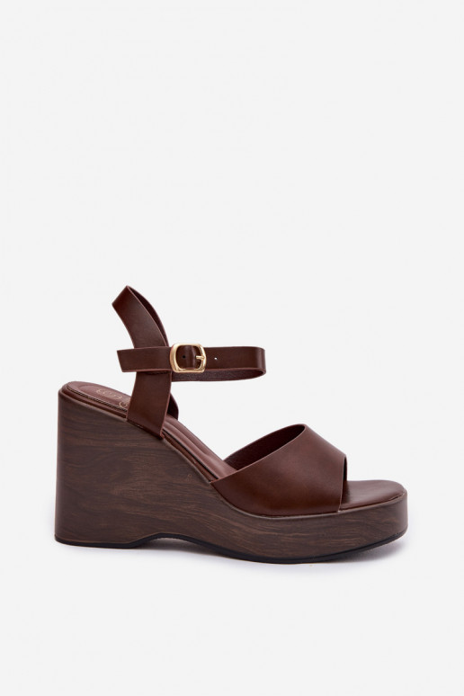 Women's Platform Sandals Eco Leather Chocolate Parilisse