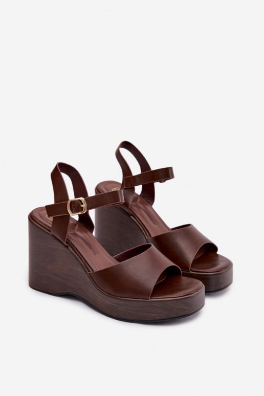 Women's Platform Sandals Eco Leather Chocolate Parilisse