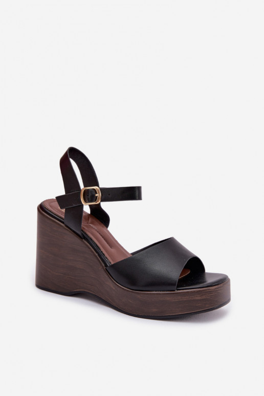 Women's Platform Sandals Eco Leather Black Parilisse
