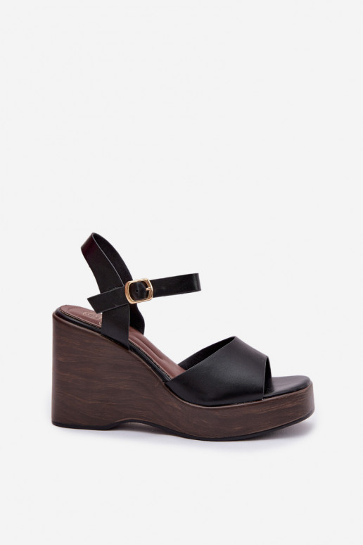 Women's Platform Sandals Eco Leather Black Parilisse
