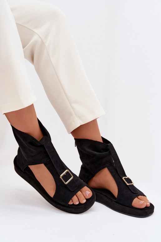 Women's Sandals With Upper Black Coralya