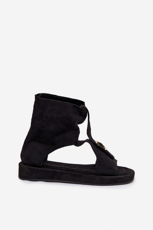 Women's Sandals With Upper Black Coralya