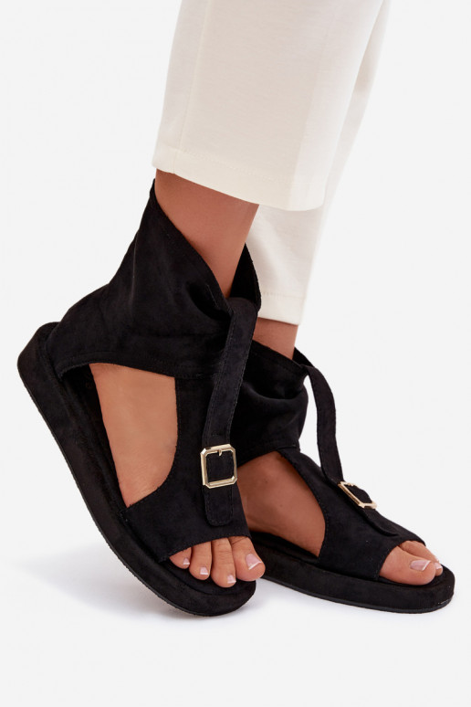 Women's Sandals With Upper Black Coralya