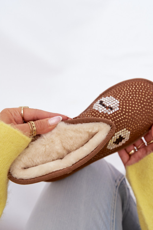 Zdobione Wysokie Śniegowce Damskie Camel Galivra