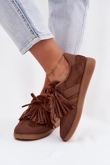 Women's Sneakers With Fringes Brown Dorivelle 2