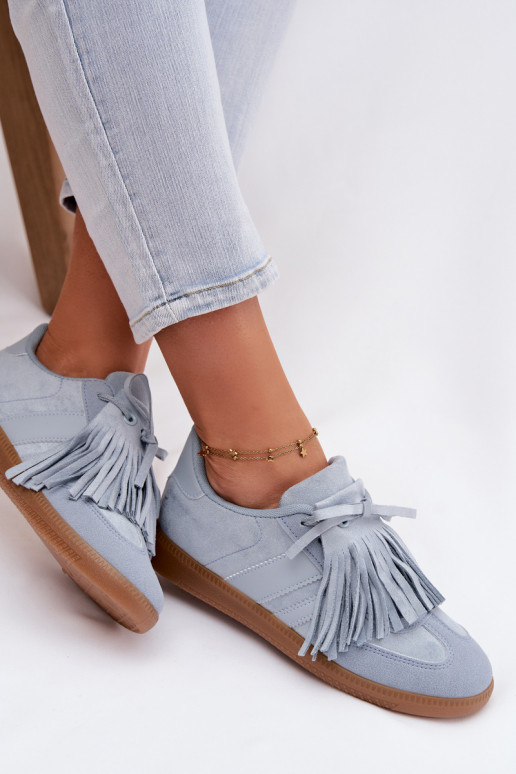 Women's Sneakers with Fringes Blue Dorivelle