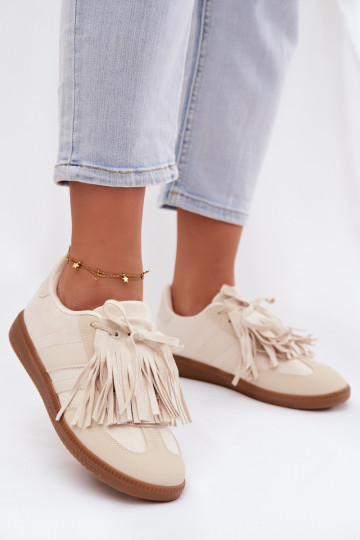 Women's Sneakers With Fringes Beige Dorivelle 2