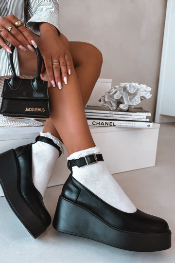 Women's Platform Shoes with Strap Black Belvissa 2