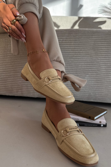 Women s Loafers Moccasins with Decorative Element Yellow Evelora