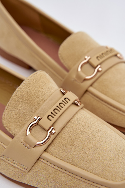 Women s Loafers Moccasins with Decorative Element Yellow Evelora