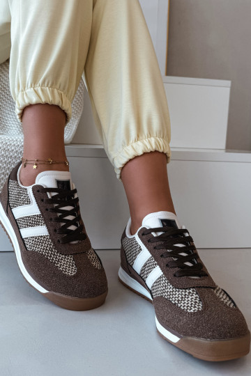 Buty Sportowe Sneakersy Damskie Brązowe Soretta 2