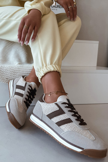 Soretta Women's Beige Sports Sneakers 2