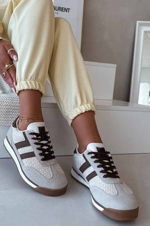 Soretta Women's Beige Sports Sneakers