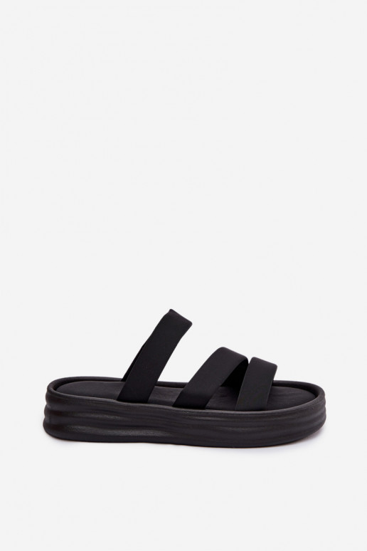 Material Women's Platform Sandals With Straps Black Liorine