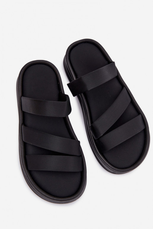 Material Women's Platform Sandals With Straps Black Liorine