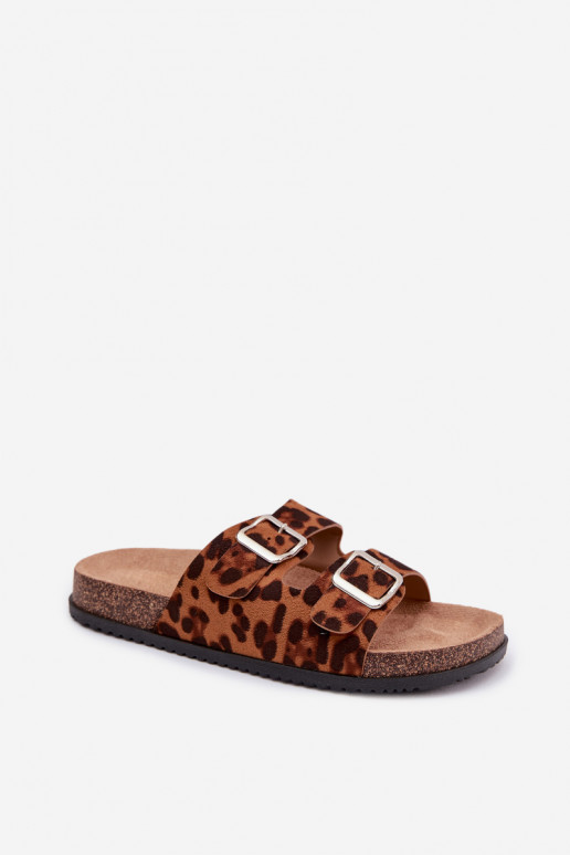 Women's Slippers With Straps Leopard Oliena