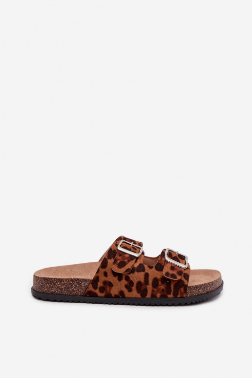 Women's Slippers With Straps Leopard Oliena