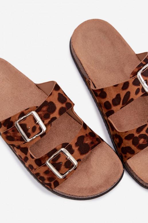 Women's Slippers With Straps Leopard Oliena