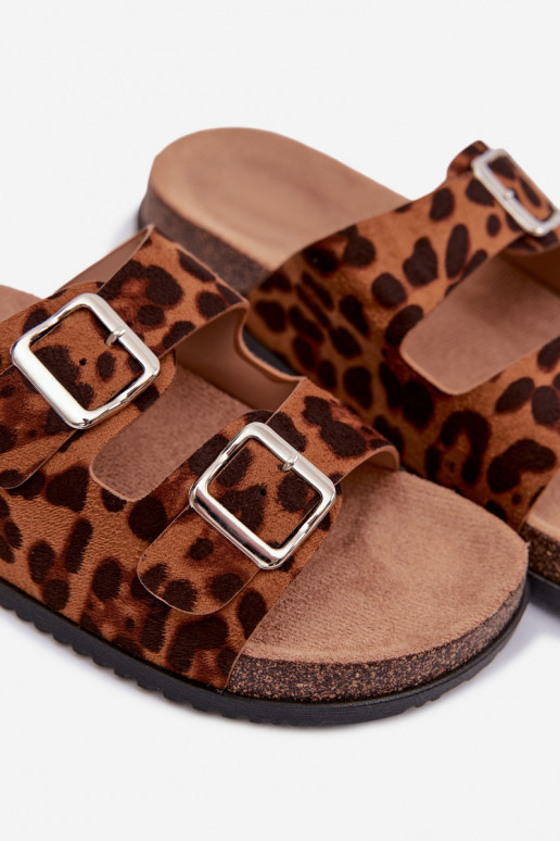 Women's Slippers With Straps Leopard Oliena