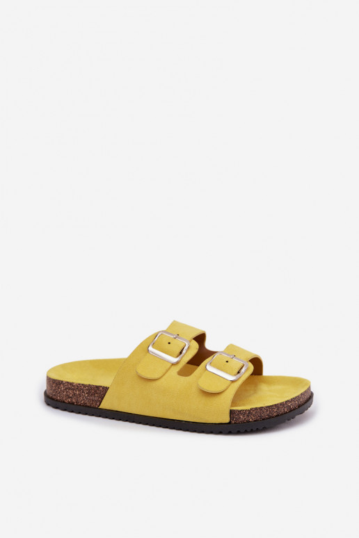 Women's Slippers With Buckles Yellow Oliena