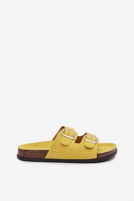 Women's Slippers With Buckles Yellow Oliena