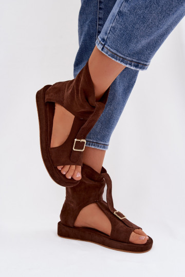 Women's Sandals With Ankle Strap Chocolate Coralya