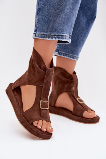 Women's Sandals With Ankle Strap Chocolate Coralya 2