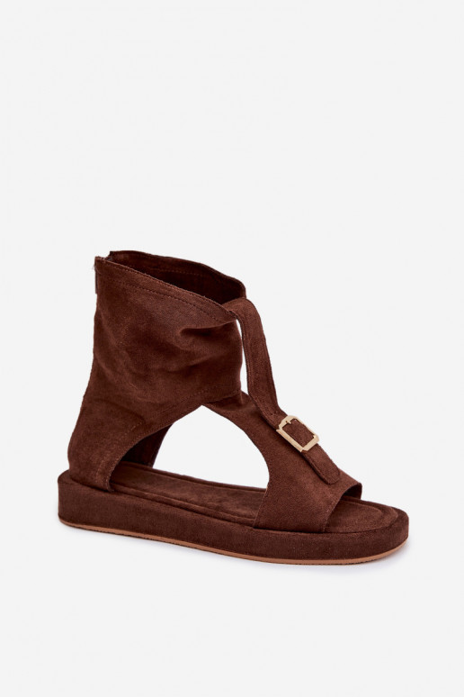 Sandały DamskiewithCholewką Czekoladowe Coralya