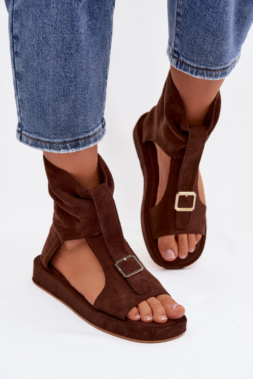 Women's Sandals With Ankle Strap Chocolate Coralya
