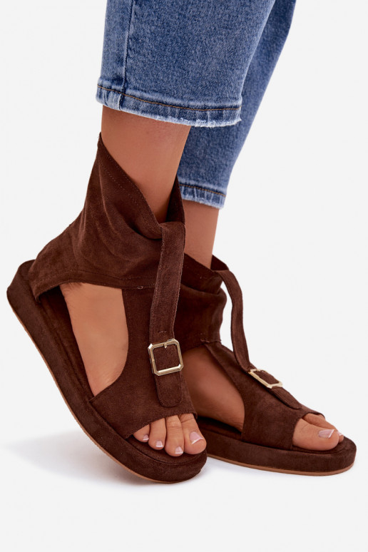 Women's Sandals With Ankle Strap Chocolate Coralya