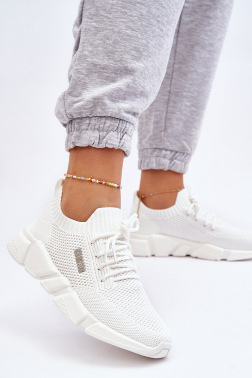 Damskie Lekkie Sneakersy Memory Foam System Big Star JJ274268 Białe