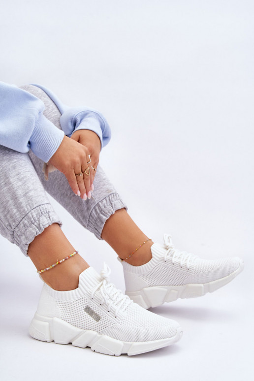 Damskie Lekkie Sneakersy Memory Foam System Big Star JJ274268 Białe