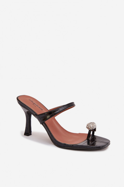 Women's High Heel Sandals With Decorative Detail Black Lorissa