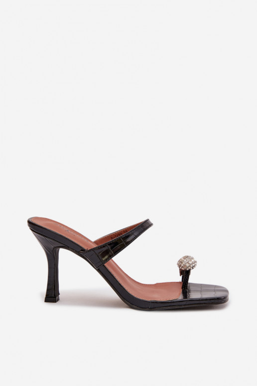 Women's High Heel Sandals With Decorative Detail Black Lorissa