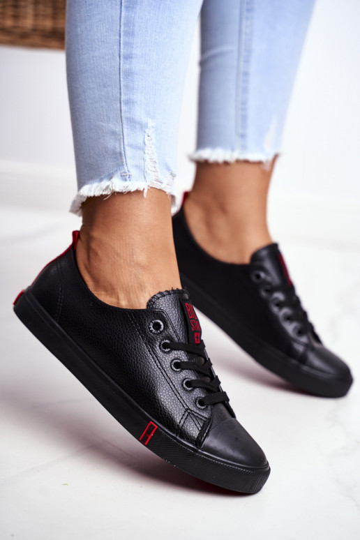 Damskie Skórzane Trampki Big Star GG274007 Czarne