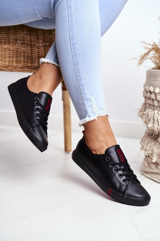 Women's Leather Sneakers Big Star GG274007 Black