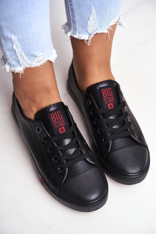 Damskie Skórzane Trampki Big Star GG274007 Czarne