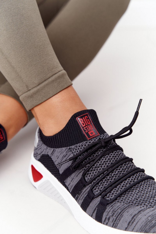Damskie Sportowe Buty Memory Foam Big Star HH274532 Ciemnoszare