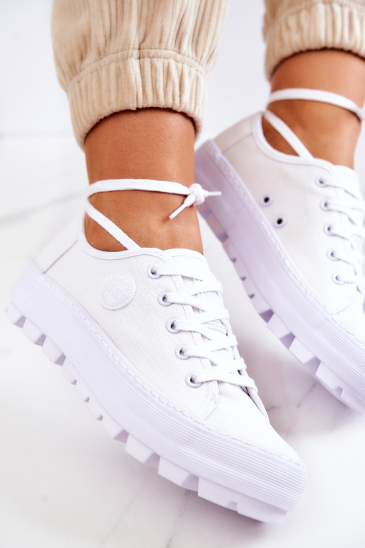 Damskie Trampki Na Platformie BIG STAR JJ274488 Białe