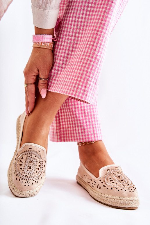 Openwork Slip-on Women's Espadrilles Beige Meredith
