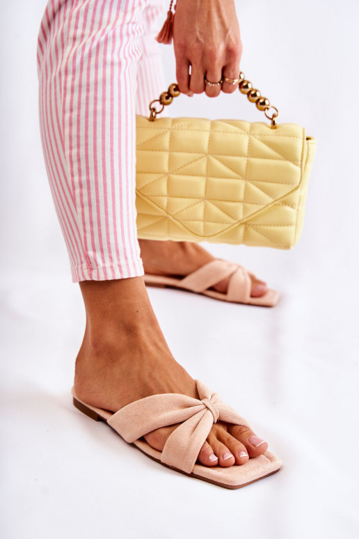 Women's Suede Slippers Light pink Vanilla Sky