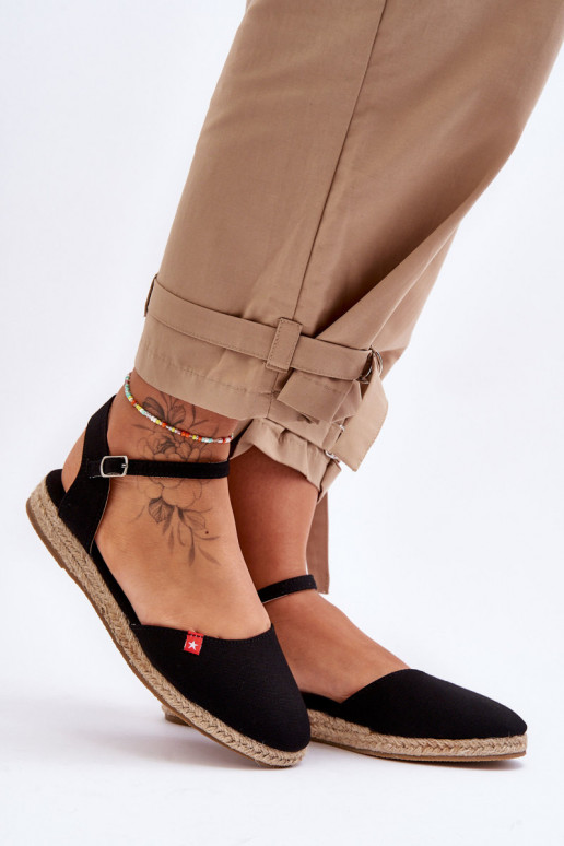 Damskie Espadryle Na Platformie Big Star FF274526 Czarne