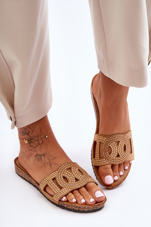 Women's Embellished Buckle Shoes Brown Evelins