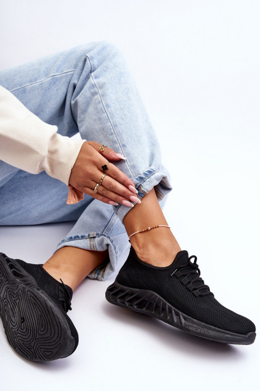 Women's Slip-On Fabric Sneakers Black Venett