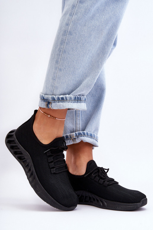 Women's Slip-On Fabric Sneakers Black Venett